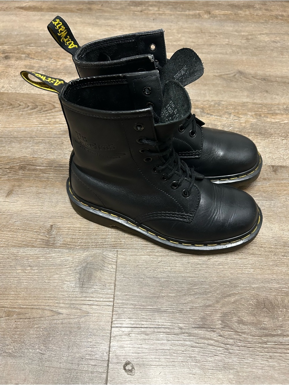 Dr. Martens Womens Size US 6 UK 4 Black Leather Combat Ankle Boots England